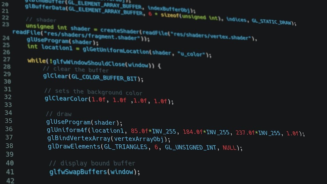 code on screen