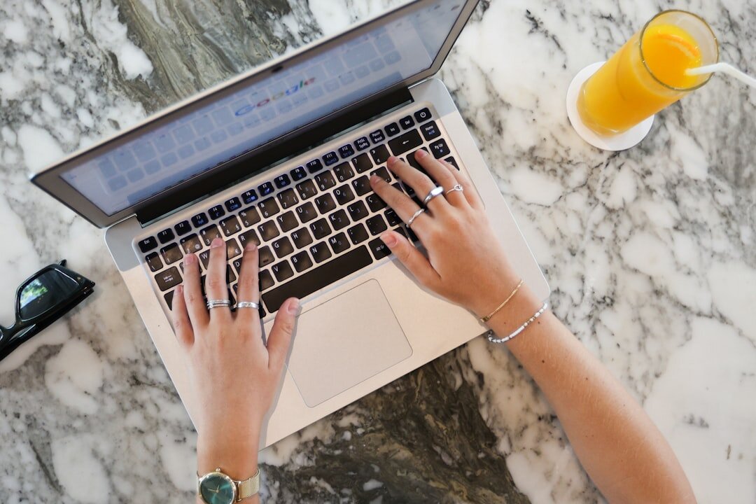 blogger at computer