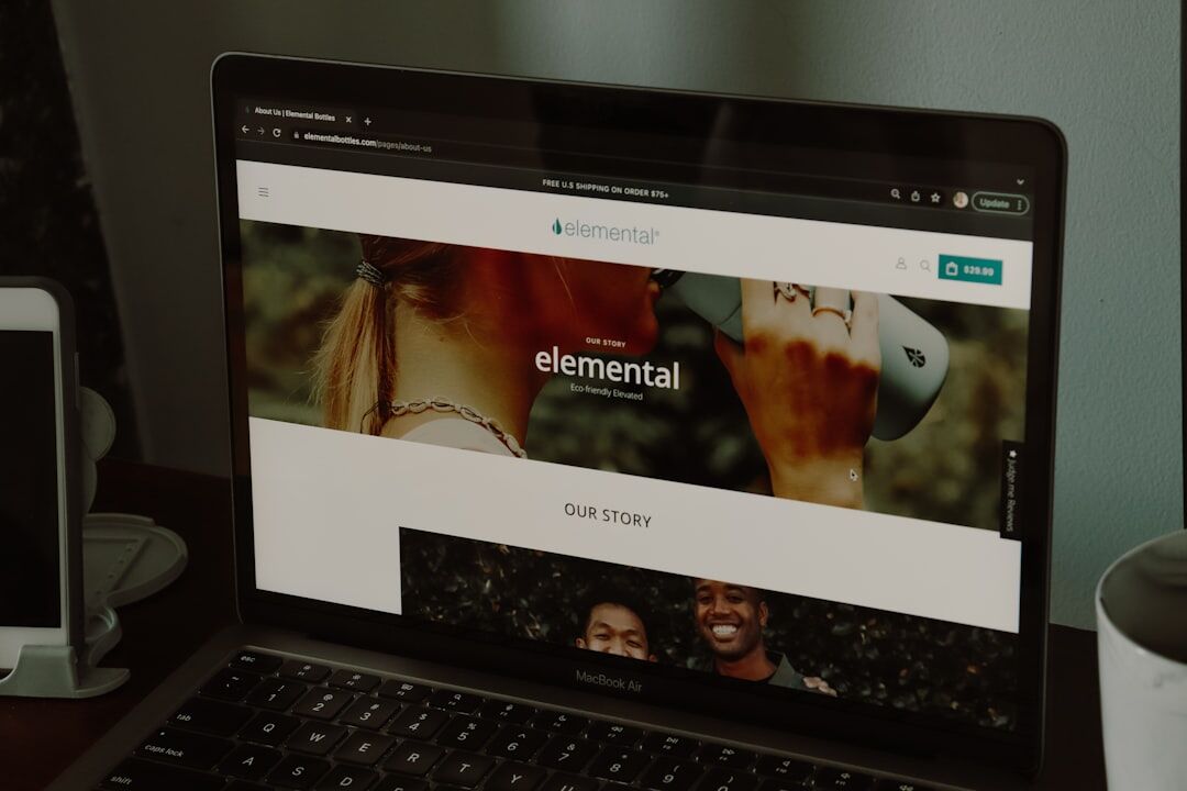 modern blog website design on screen