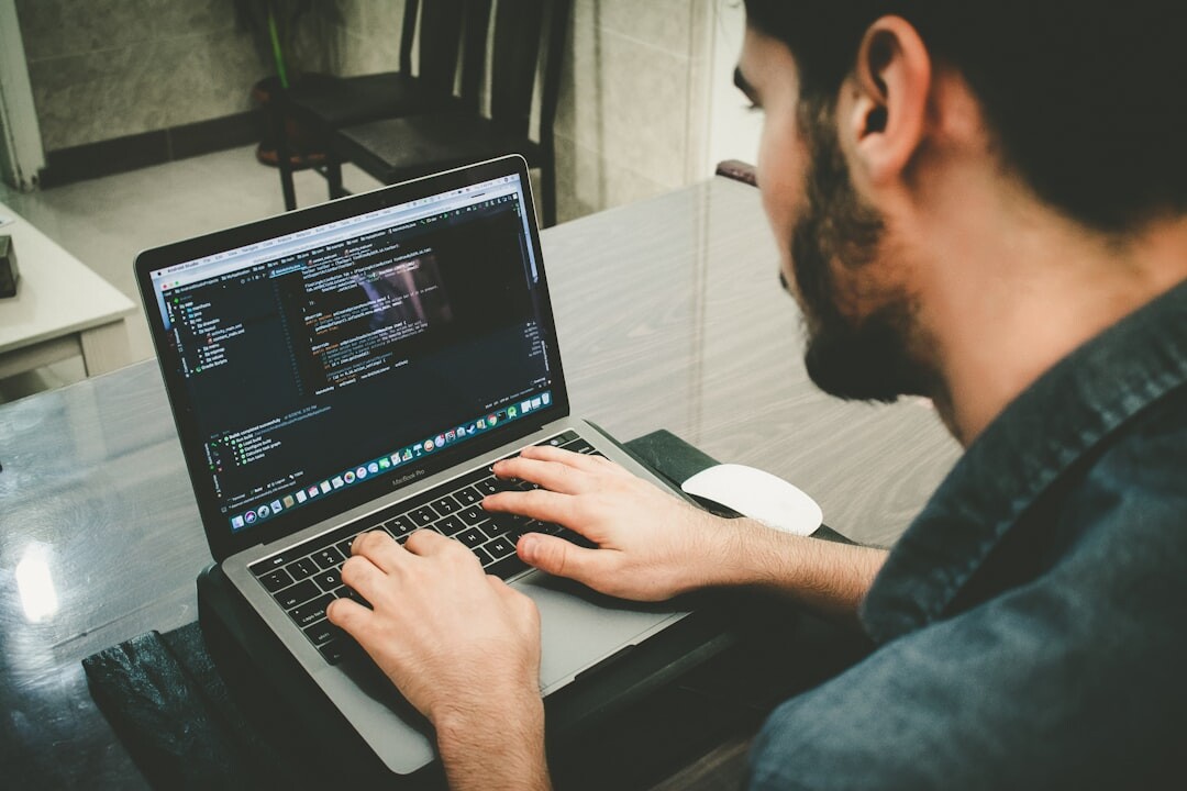 developer coding a blog website