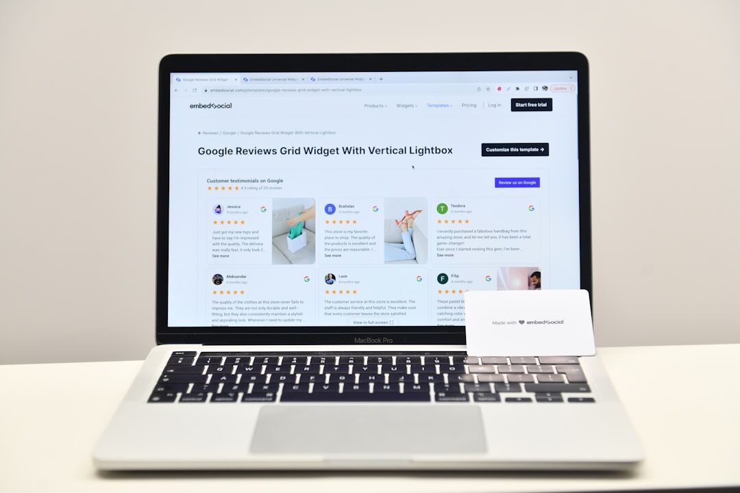 modern blog layout on screen