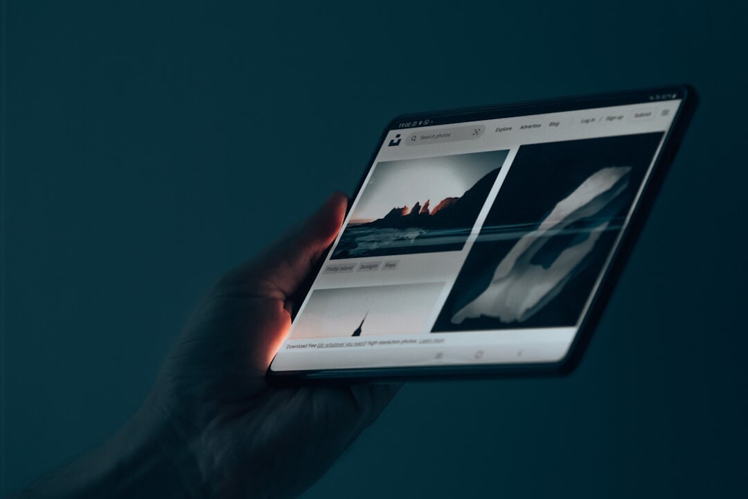 person reading blog on tablet