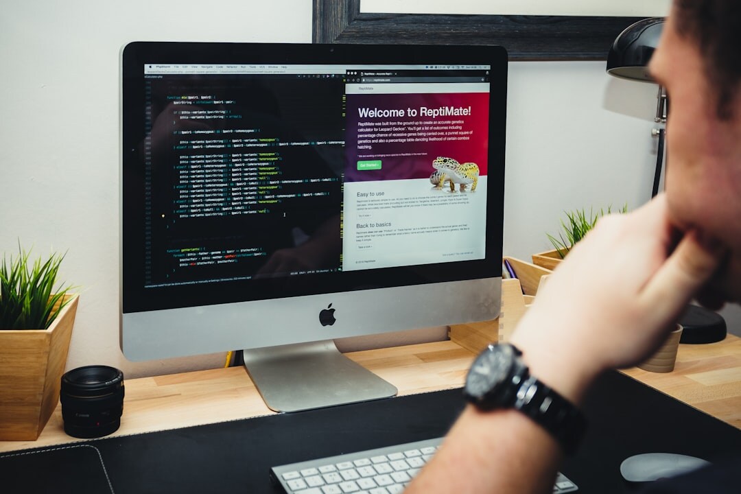 web designer at desk